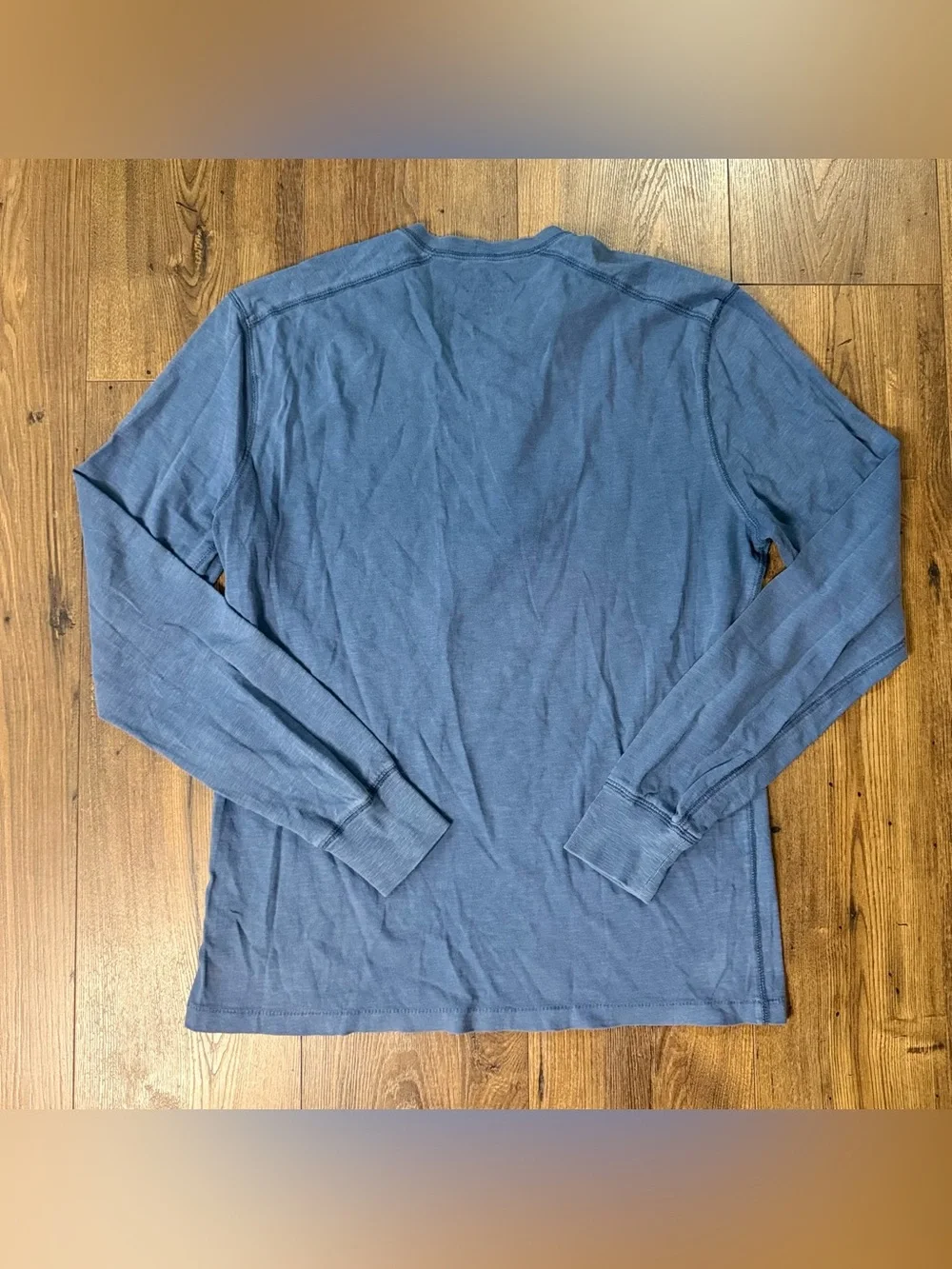 J.Crew Garment Dyed Long Sleeve Henley Shirt Men’s Medium Blue Cotton